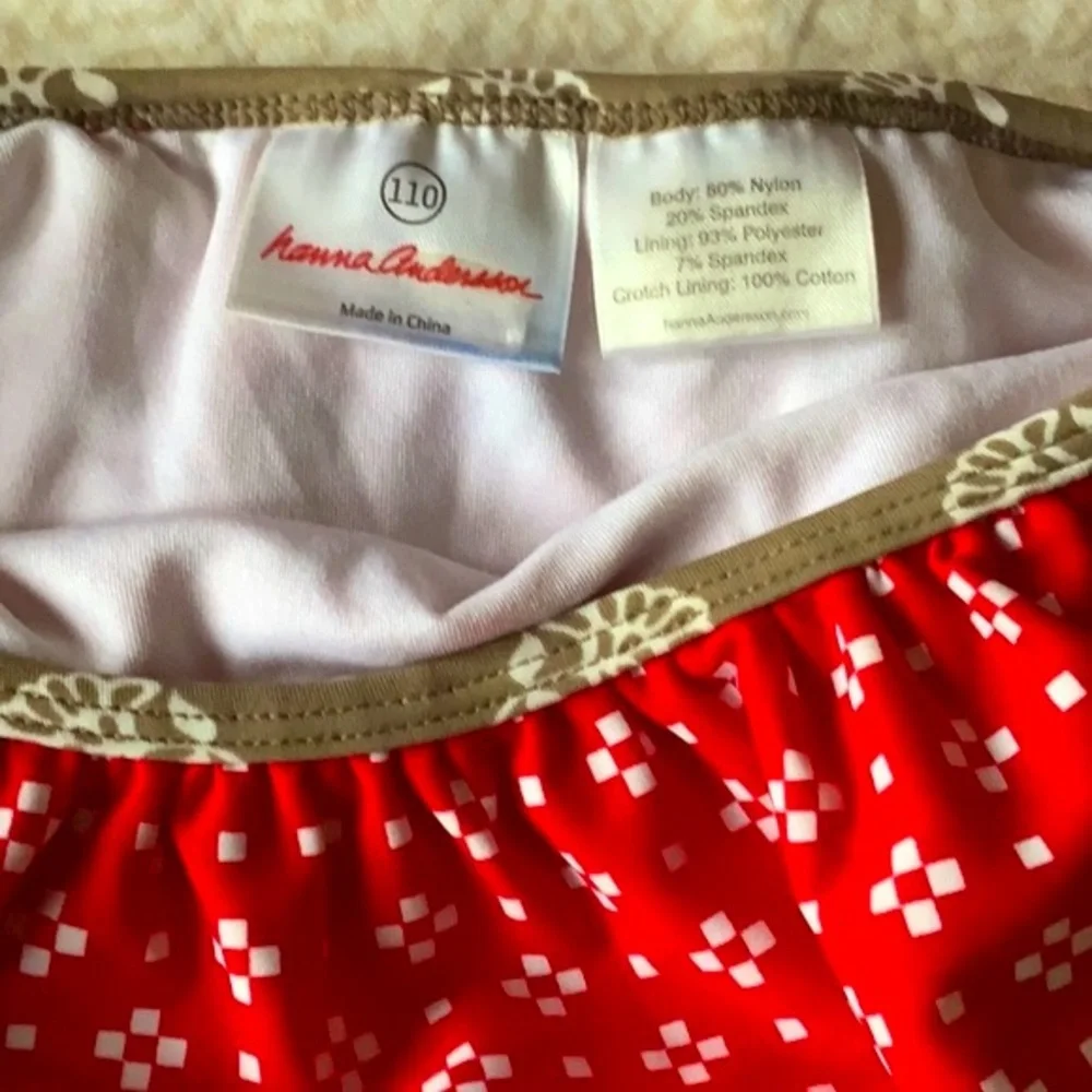 Hanna Andersson Red Floral Kids Bikini in size 110 cm/5